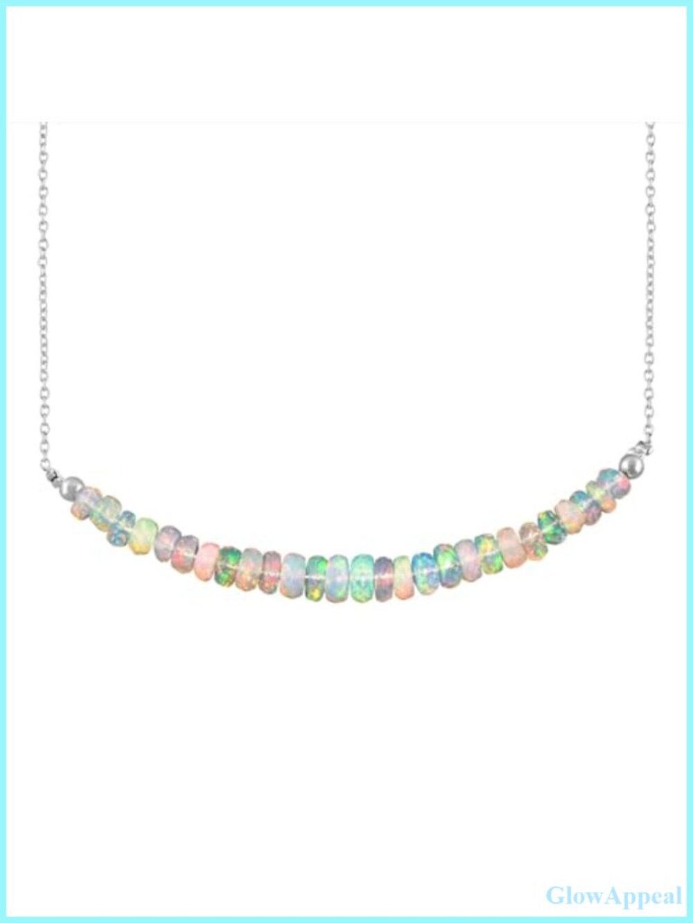Ethiopian Fire Opal Necklace 925 Sterling Silver Chain 18 Inch